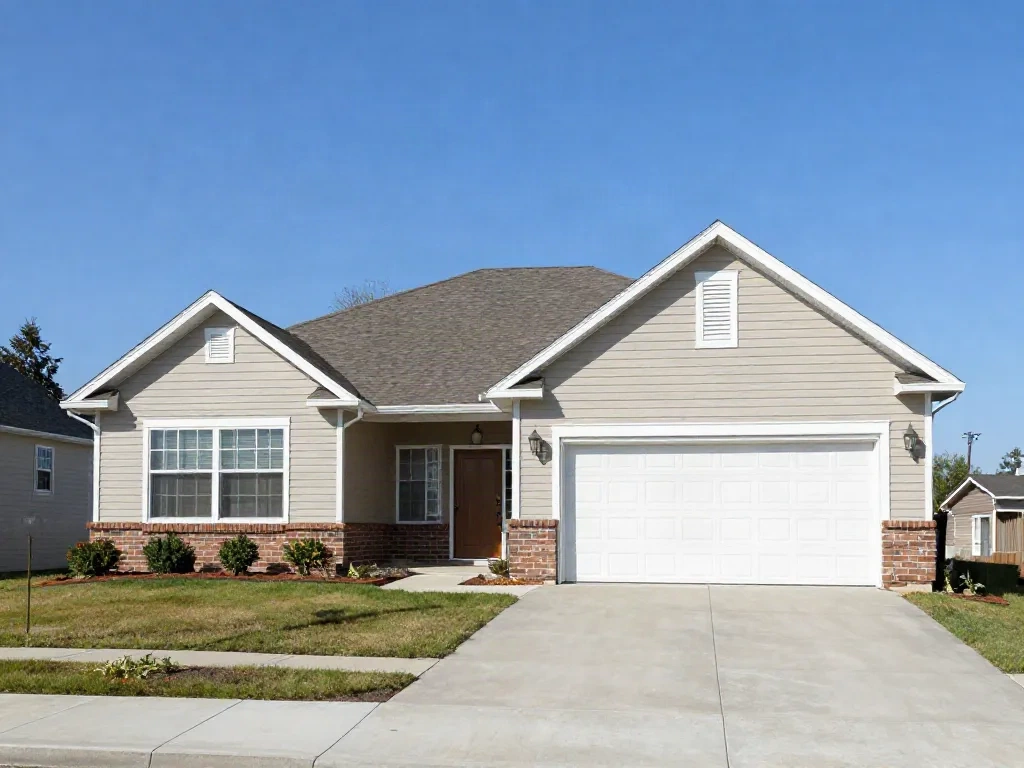 Ranch home with double garage