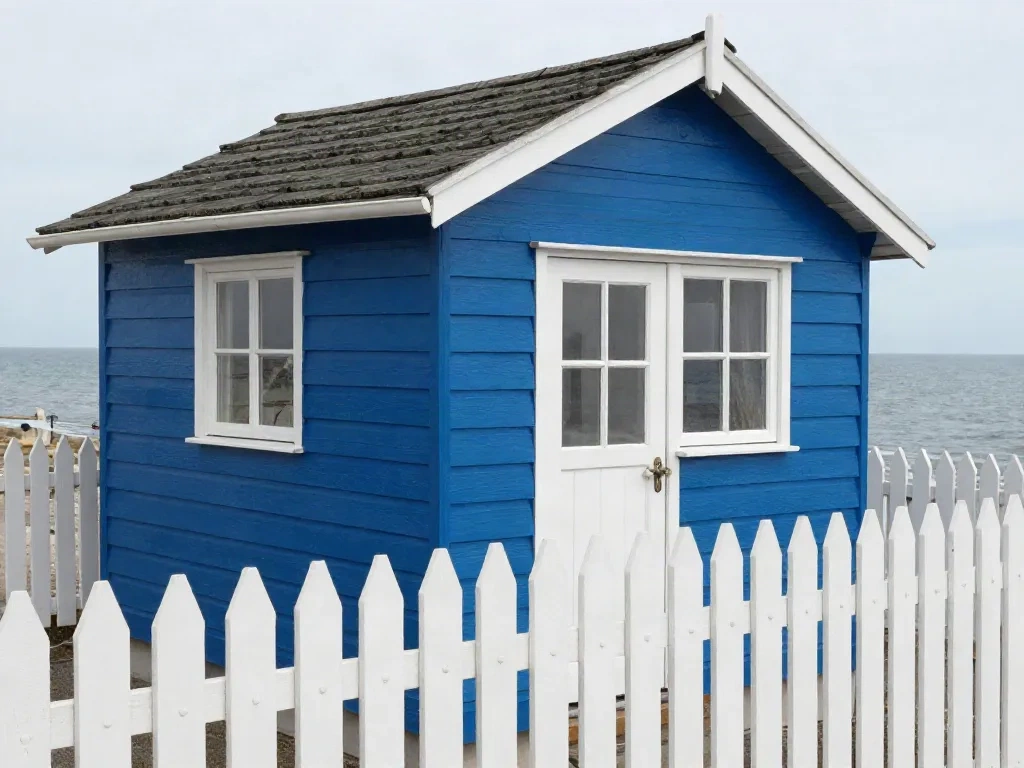 Seaside cottage with picket fence
